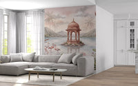 Wandgemälde „Pavillon am Flamingosee“