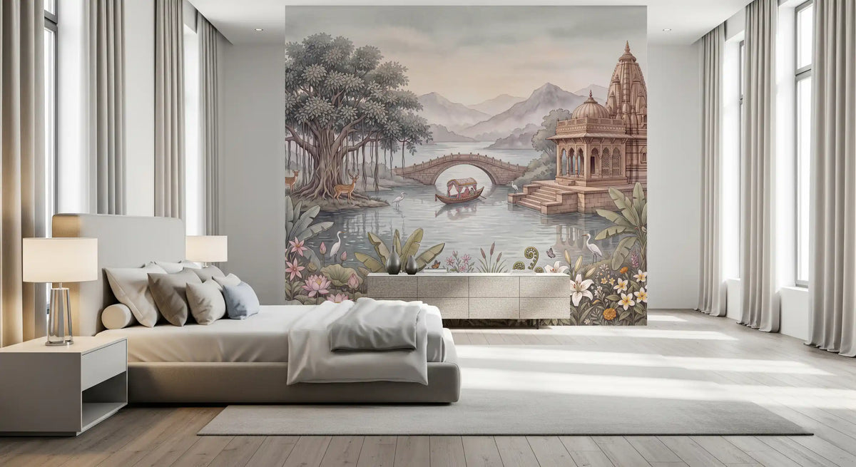Papier peint panoramique mural Le jardin du palais céleste