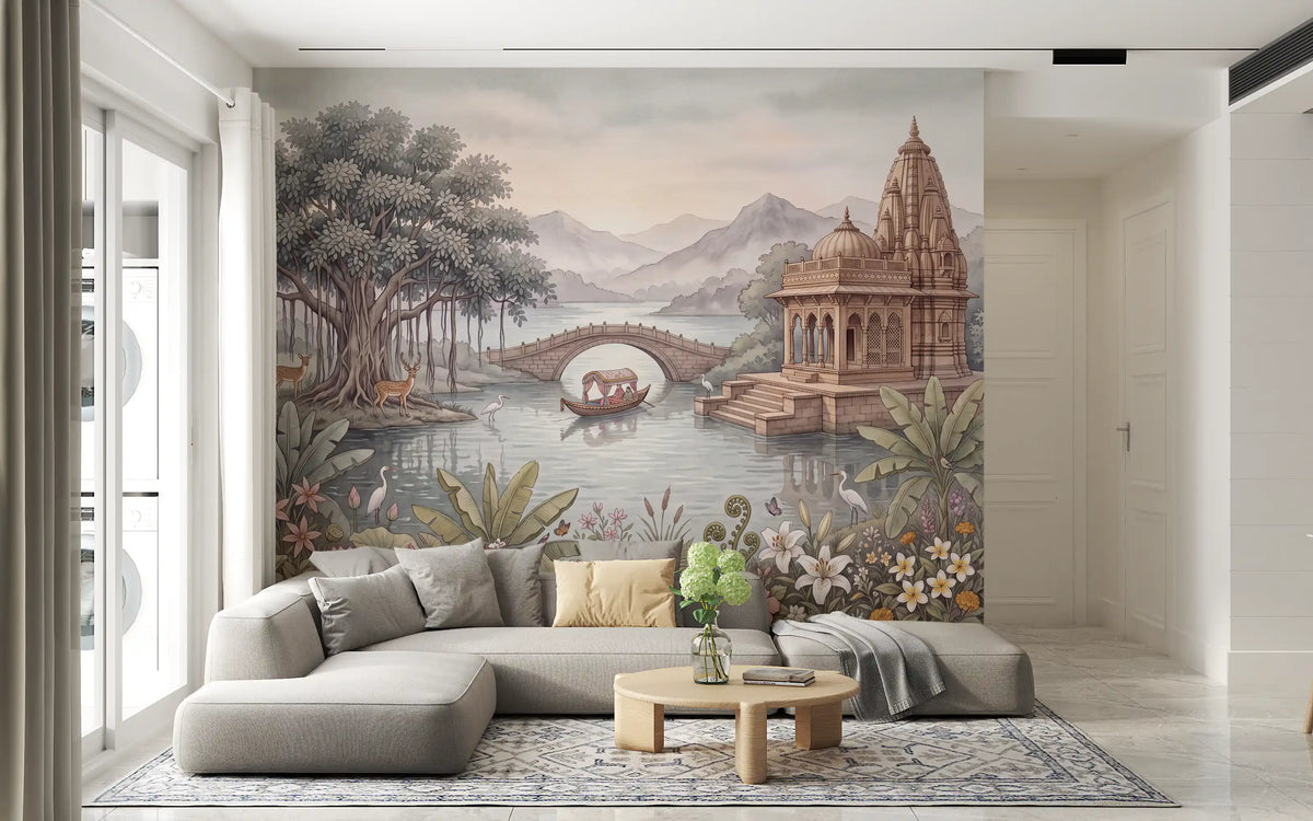 Papier peint panoramique mural Le jardin du palais céleste