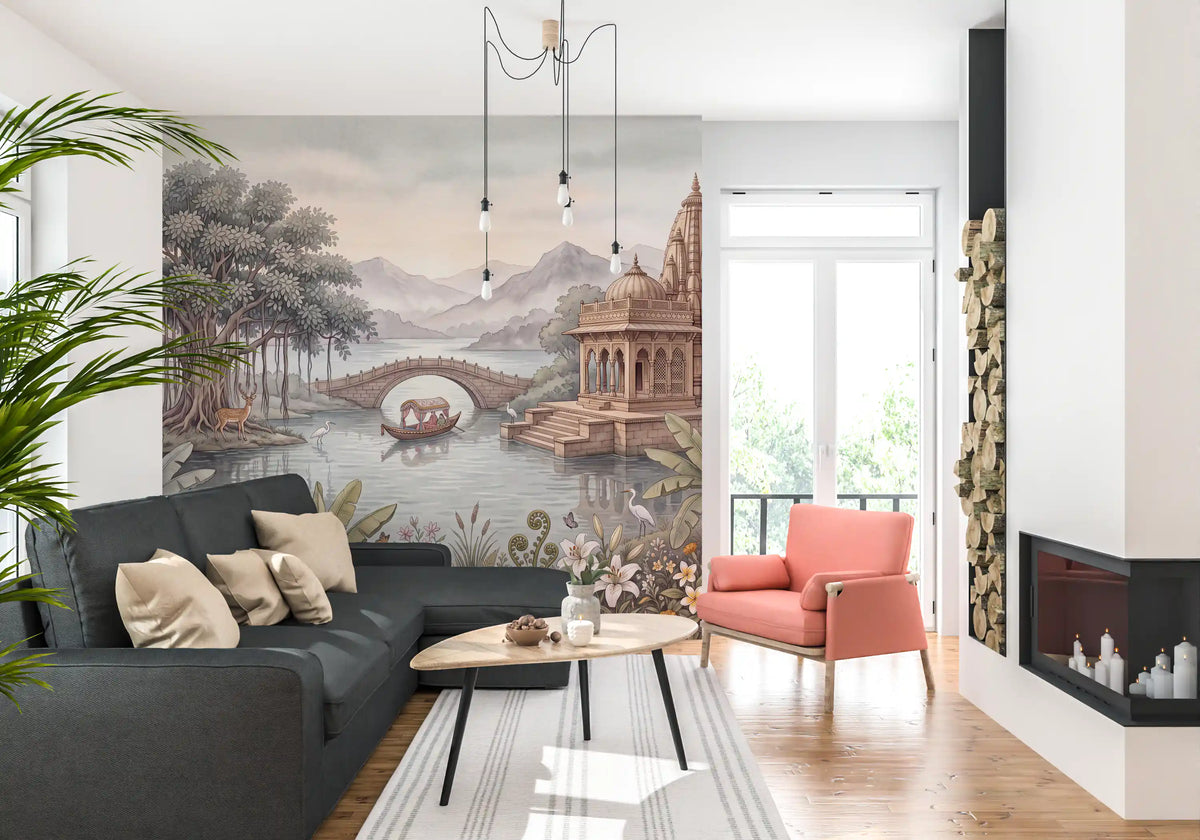 Papier peint panoramique mural Le jardin du palais céleste
