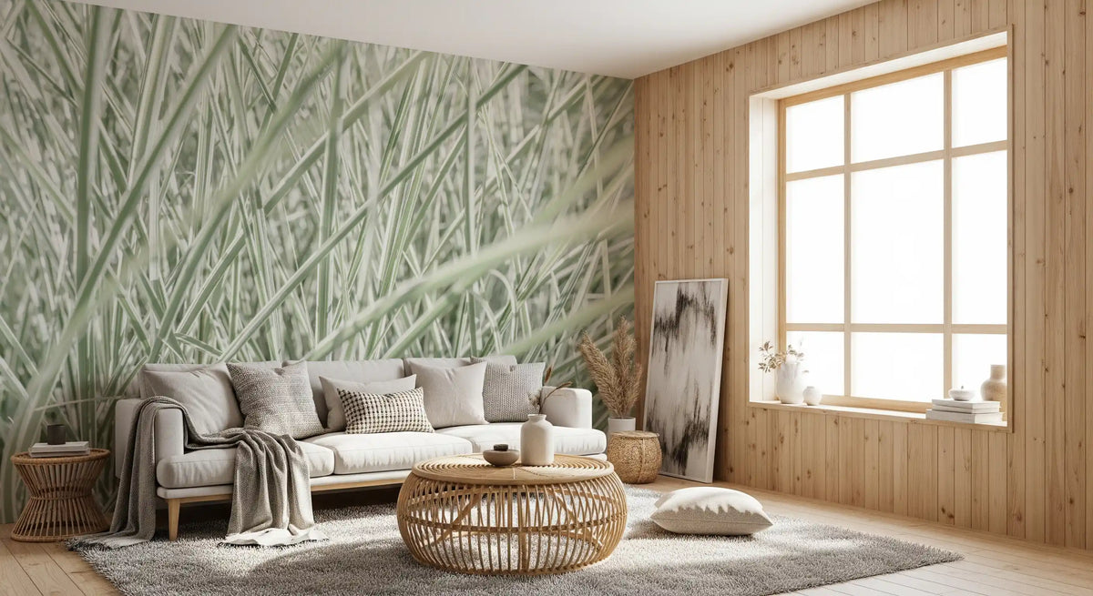Minimalistisches Wandbild mit Grashalmen