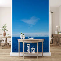 Minimalistisches Wandbild mit azurblauem Himmel und Meerblick