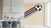 Minimalistische Wandtapete mit Retro-Fußballstreifen