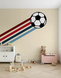 Minimalistische Wandtapete mit Retro-Fußballstreifen