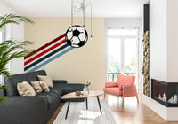 Minimalistische Wandtapete mit Retro-Fußballstreifen