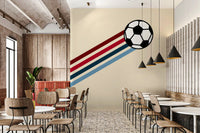 Minimalistische Wandtapete mit Retro-Fußballstreifen
