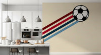 Minimalistische Wandtapete mit Retro-Fußballstreifen
