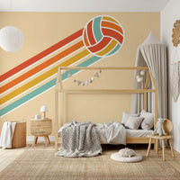 Retro-Volleyball-Wandbild