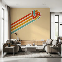 Retro-Volleyball-Wandbild