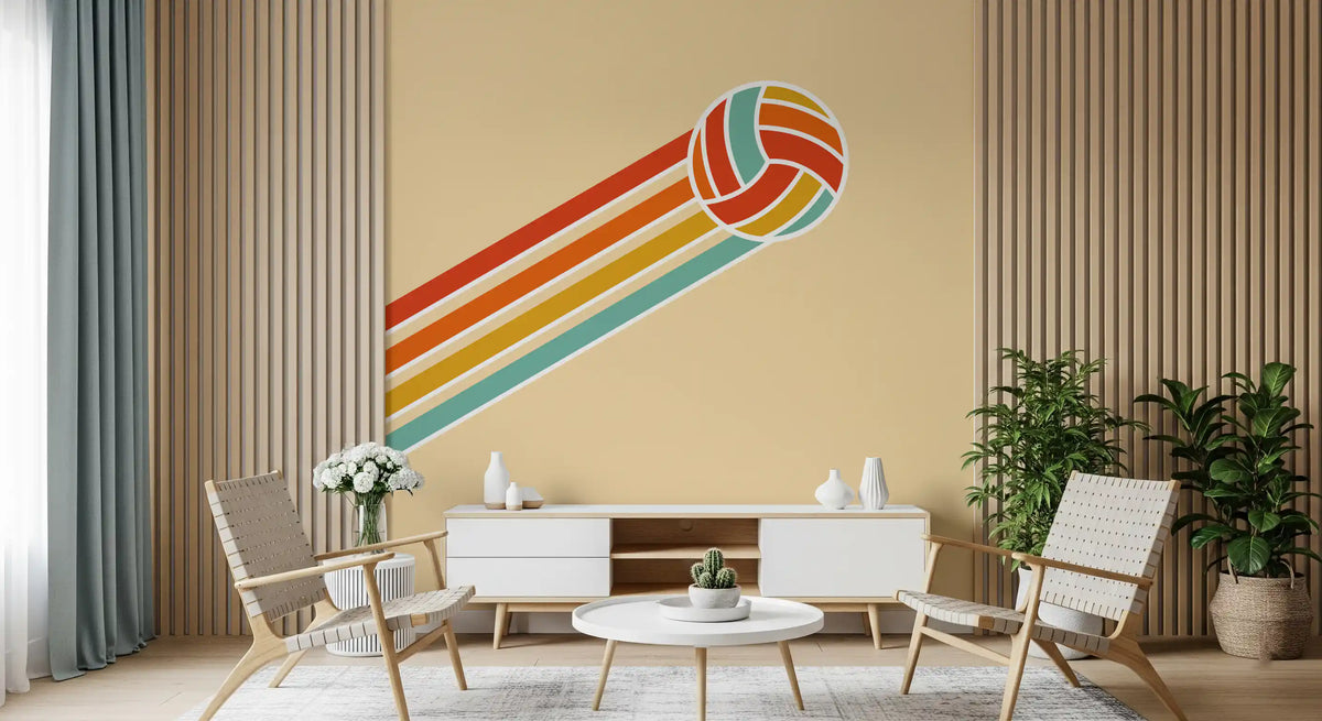 Retro-Volleyball-Wandbild