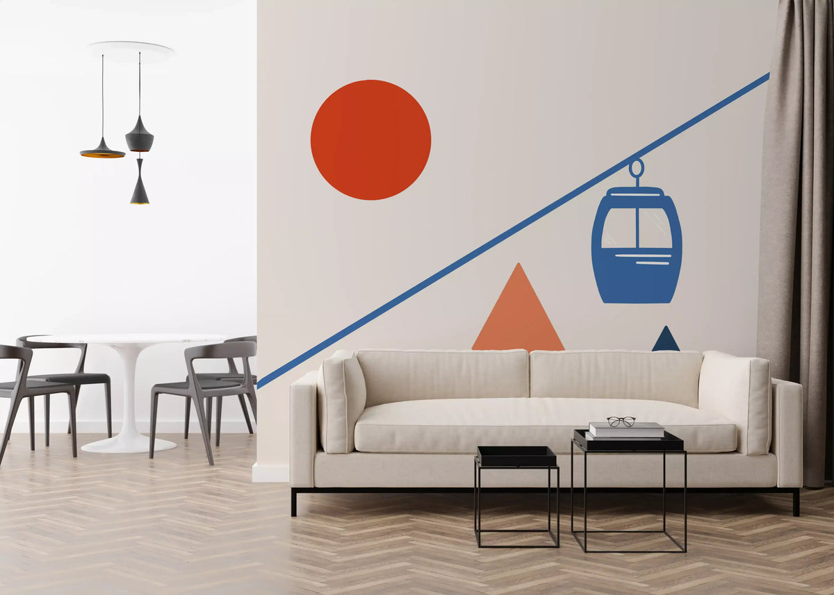 Papier peint mural représentant une scène abstraite d’aventure alpine