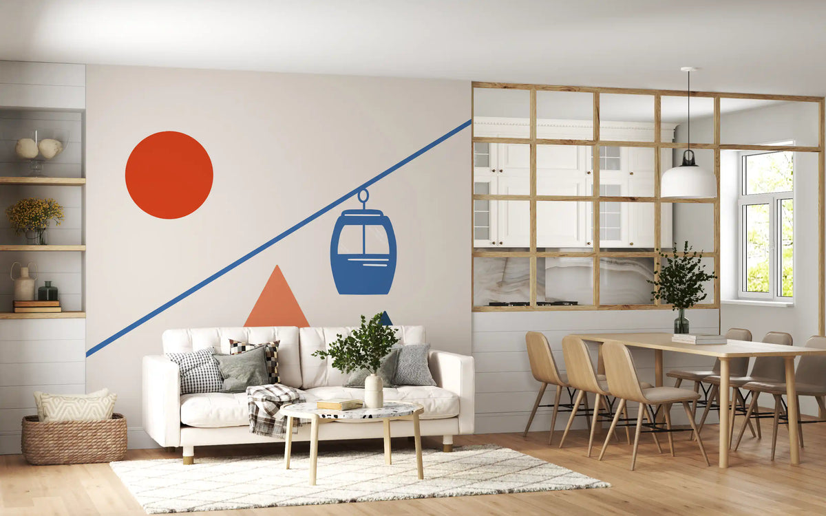 Papier peint mural représentant une scène abstraite d’aventure alpine