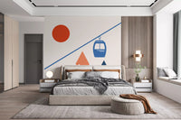 Papier peint mural représentant une scène abstraite d’aventure alpine