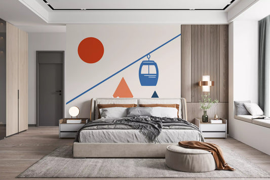 Papier peint mural représentant une scène abstraite d’aventure alpine
