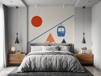 Papier peint mural représentant une scène abstraite d’aventure alpine