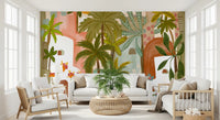 Papier peint panoramique mural Oasis de palmiers méditerranéenne