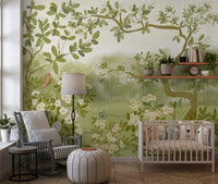 Panorama mural floral de prairie onirique