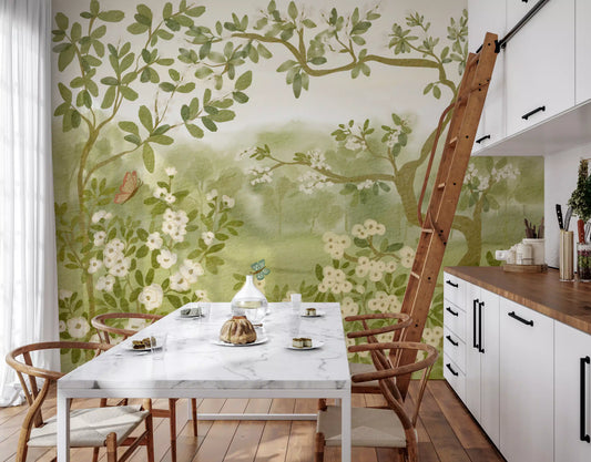 Mural de perete floral cu pajiște de vis