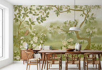Panorama mural floral de prairie onirique