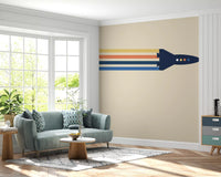 Retro Rocket Streamers Wall Mural