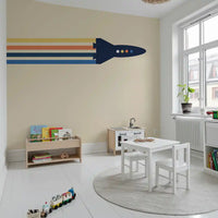 Retro Rocket Streamers Wall Mural