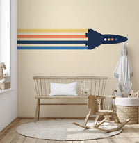 Retro Rocket Streamers Wall Mural