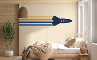 Retro Rocket Streamers Wall Mural