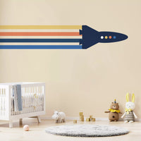 Retro Rocket Streamers Wall Mural