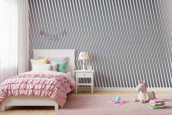 Slanted Linear Monochrome Pattern Wall Mural