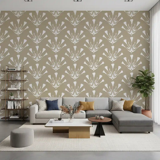 Minimalistische Tapete mit botanischen Silhouettenzweigen