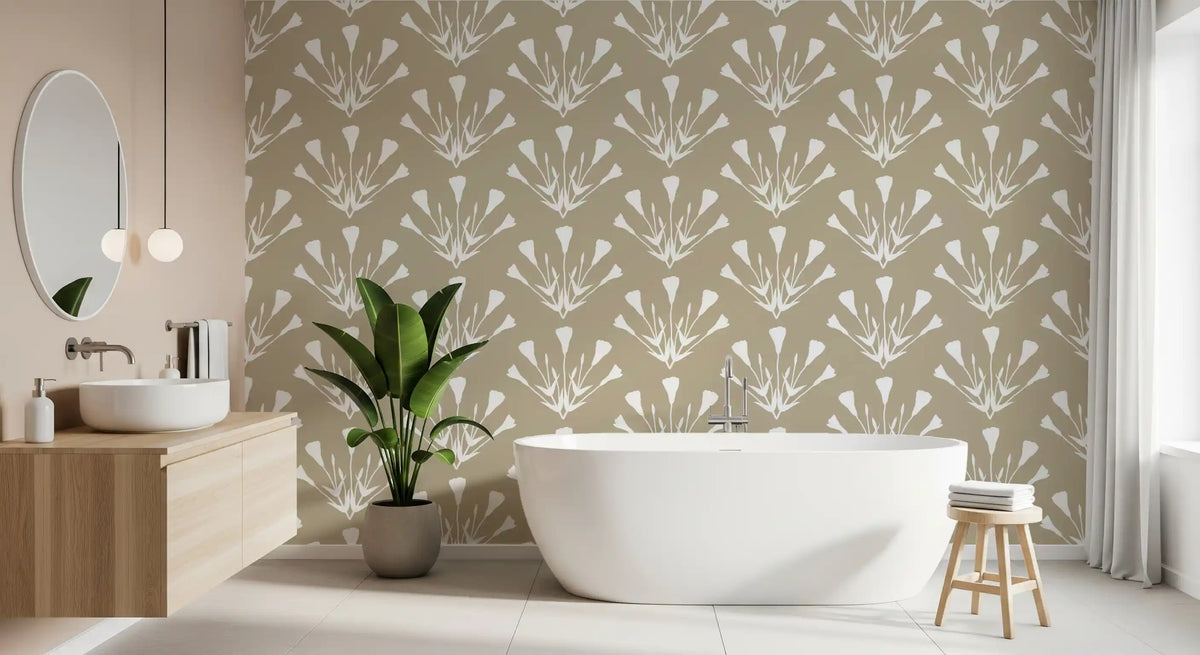Tapet med minimalistiske botaniske silhuetkviste