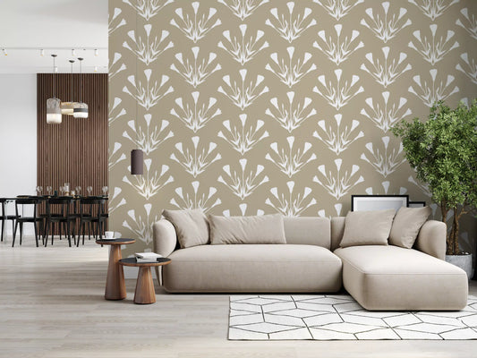 Minimalistische Tapete mit botanischen Silhouettenzweigen