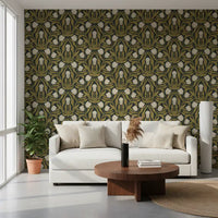 Papier peint à motif botanique de tulipes Art nouveau⁠