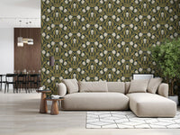 Papier peint à motif botanique de tulipes Art nouveau⁠