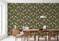 Papier peint à motif botanique de tulipes Art nouveau⁠