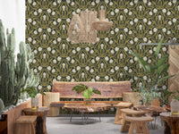 Papier peint à motif botanique de tulipes Art nouveau⁠