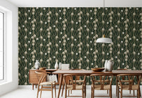 Botanische Illustration einer Waldwiese als Tapete
