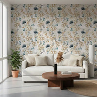 Tapete mit gedämpftem floralen botanischen Muster