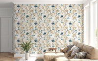 Tapete mit gedämpftem floralen botanischen Muster