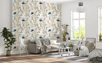 Tapete mit gedämpftem floralen botanischen Muster