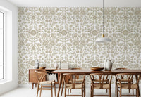 Minimalistisk beige botanisk skissetapet