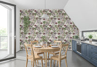 Tapete mit viktorianischem Flora-Radiermuster