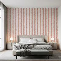 Carta da parati minimalista con motivo a linee color terracotta⁠