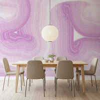 Papier peint panoramique mural représentant un doux mouvement de marbre fluide lavande