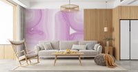 Papier peint panoramique mural représentant un doux mouvement de marbre fluide lavande
