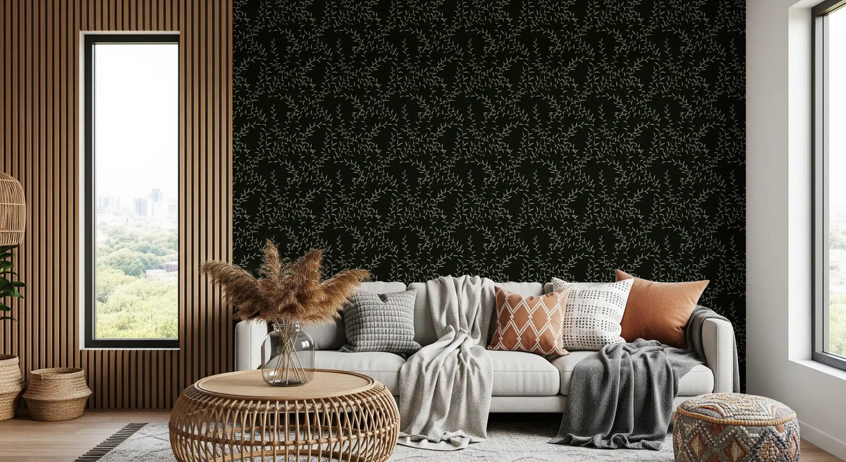Papier peint silhouette de branche de saule minimaliste⁠
