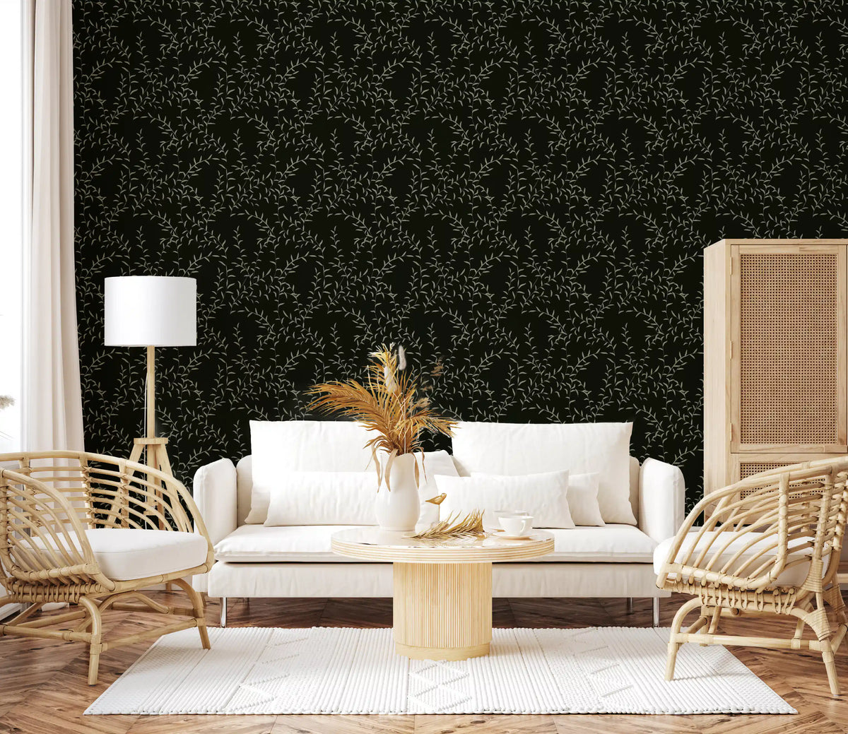 Papier peint silhouette de branche de saule minimaliste⁠