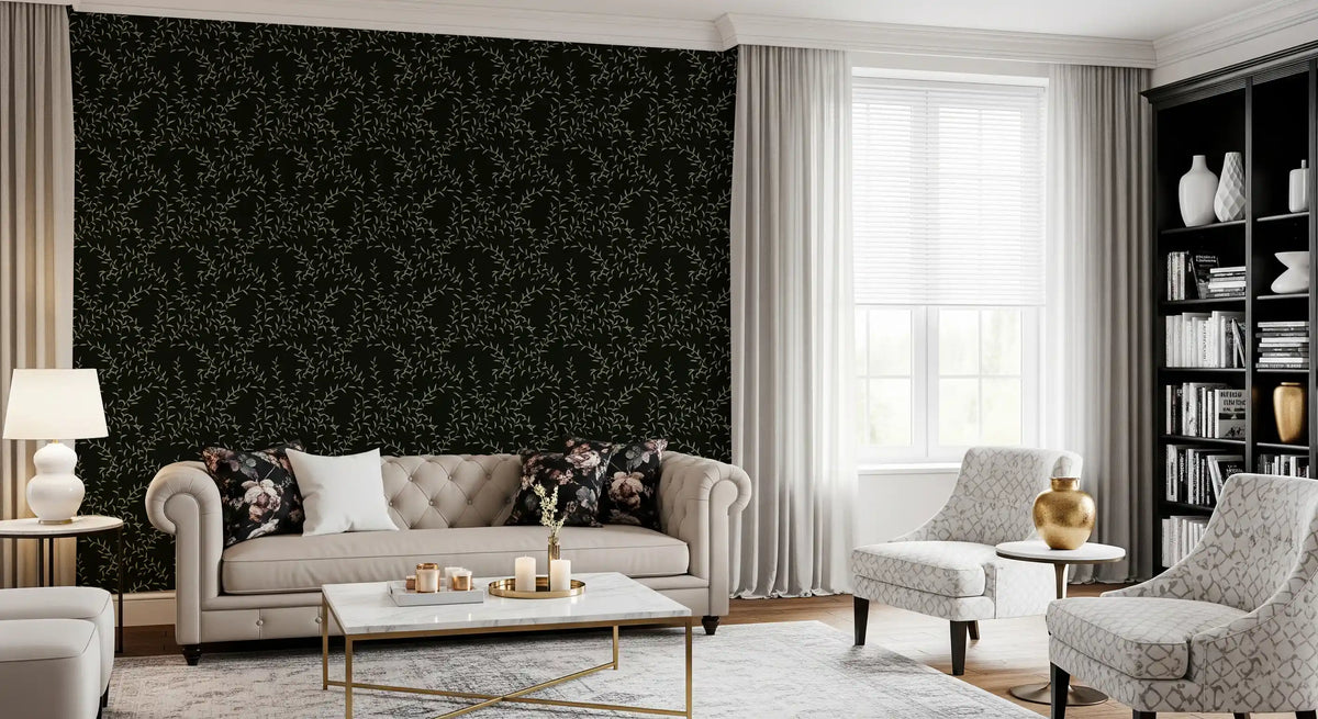 Papier peint silhouette de branche de saule minimaliste⁠
