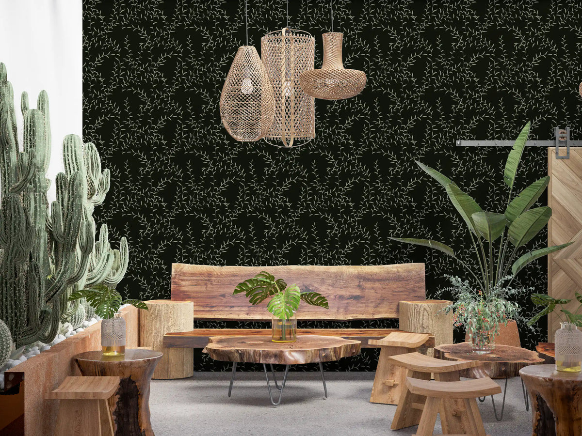 Papier peint silhouette de branche de saule minimaliste⁠