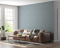 Papier peint minimaliste avec motif de feuilles de saule